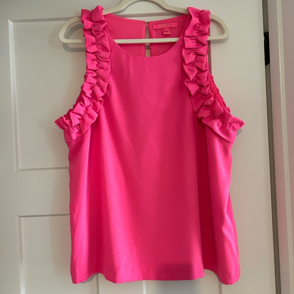 Lilly Pulitzer sleeveless ruffled top